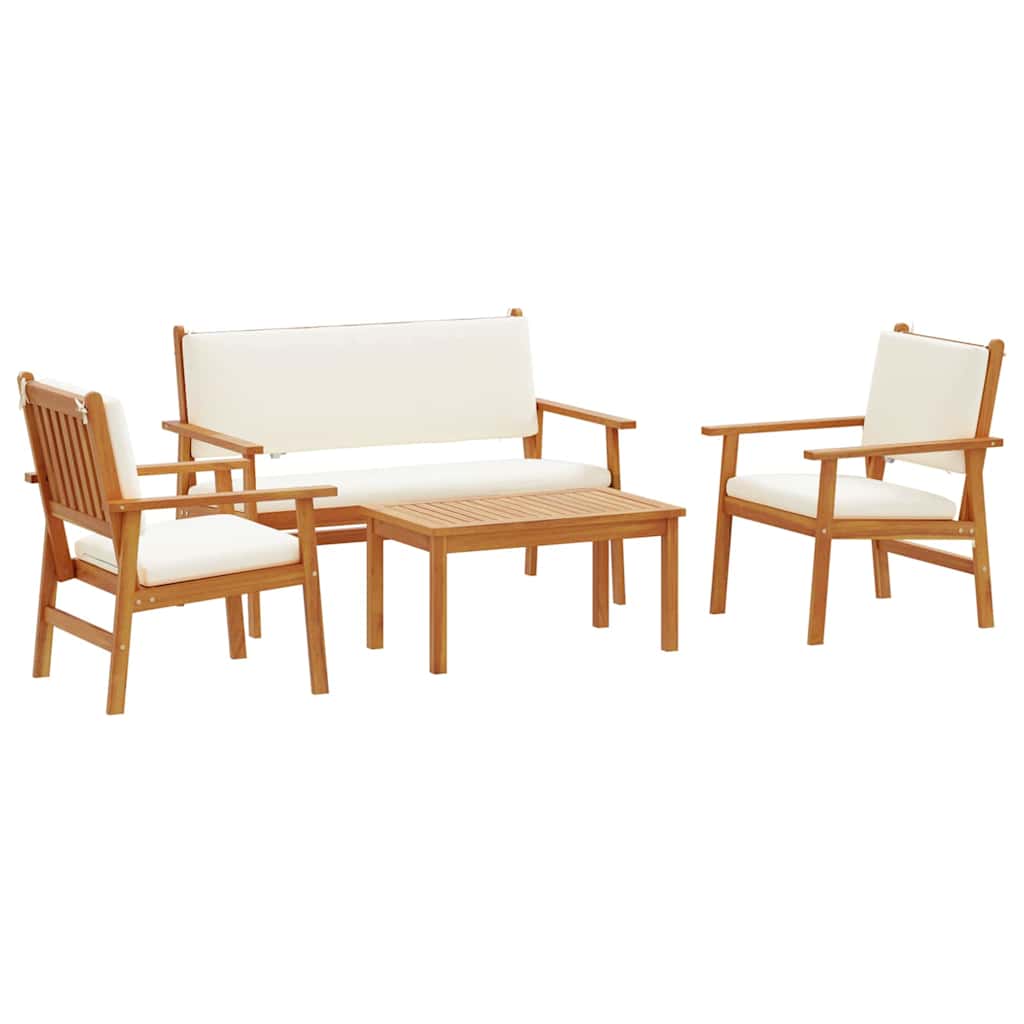 Garden Sofa Set 4 pcs 4-Seater Brown Solid Acacia Wood