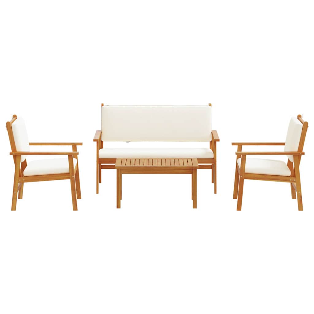 Garden Sofa Set 4 pcs 4-Seater Brown Solid Acacia Wood