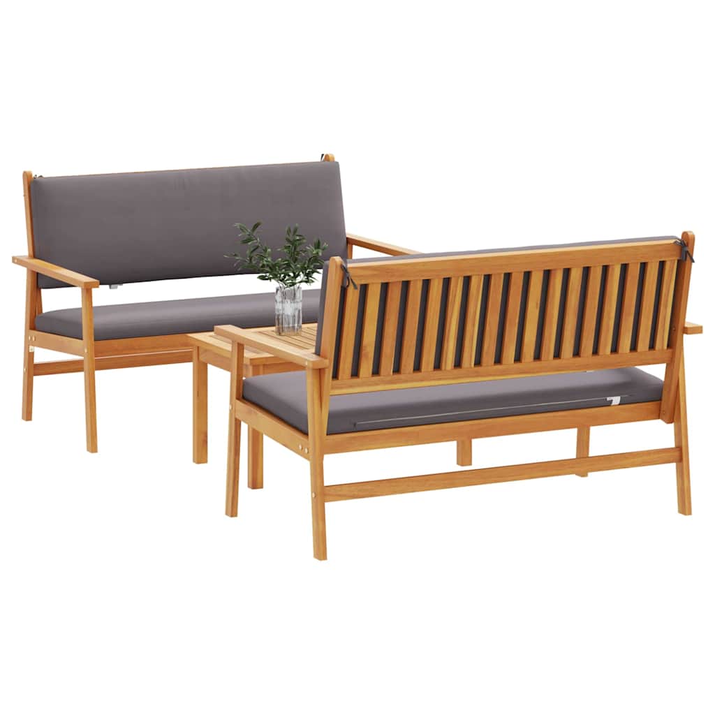 Garden Sofa Set 3 pcs Brown 75 x 45 x 38cm Solid Acacia wood