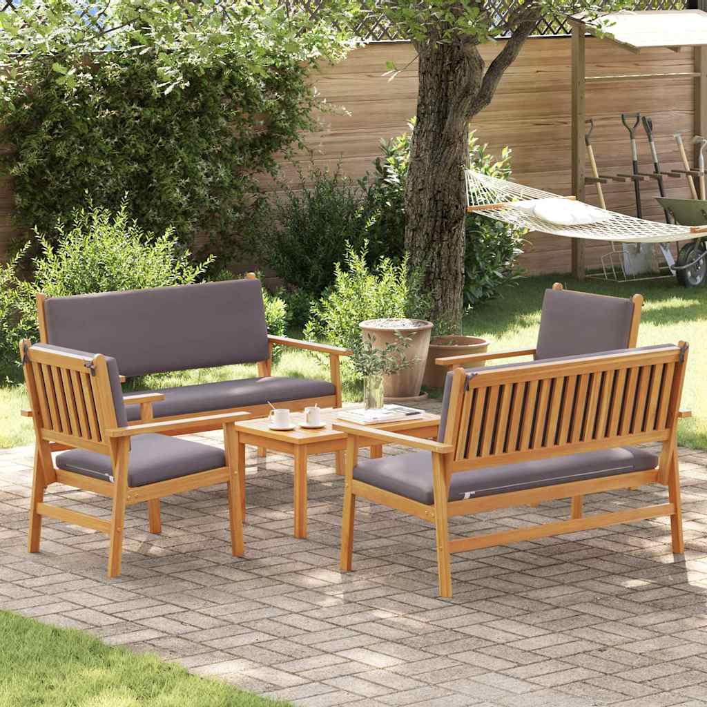 Garden Sofa Set 5 pcs Brown Solid Acacia Wood