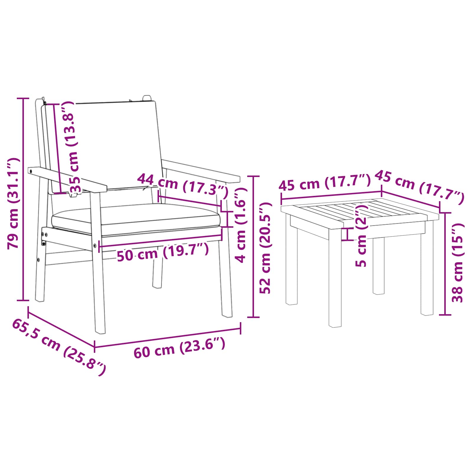 Garden Sofa Set 6 pcs Brown Solid Acacia Wood