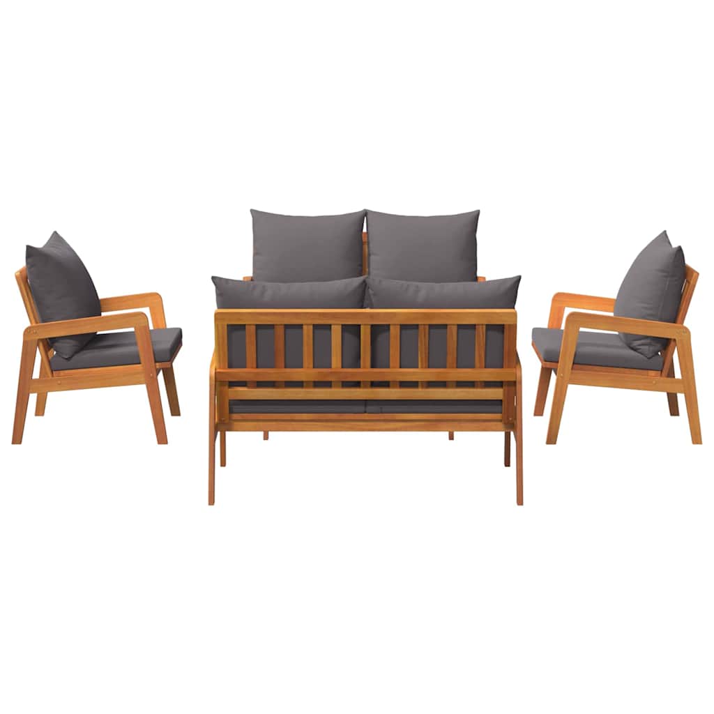 Bistro Set with Cushion 5 pcs Brown Solid Acacia Wood