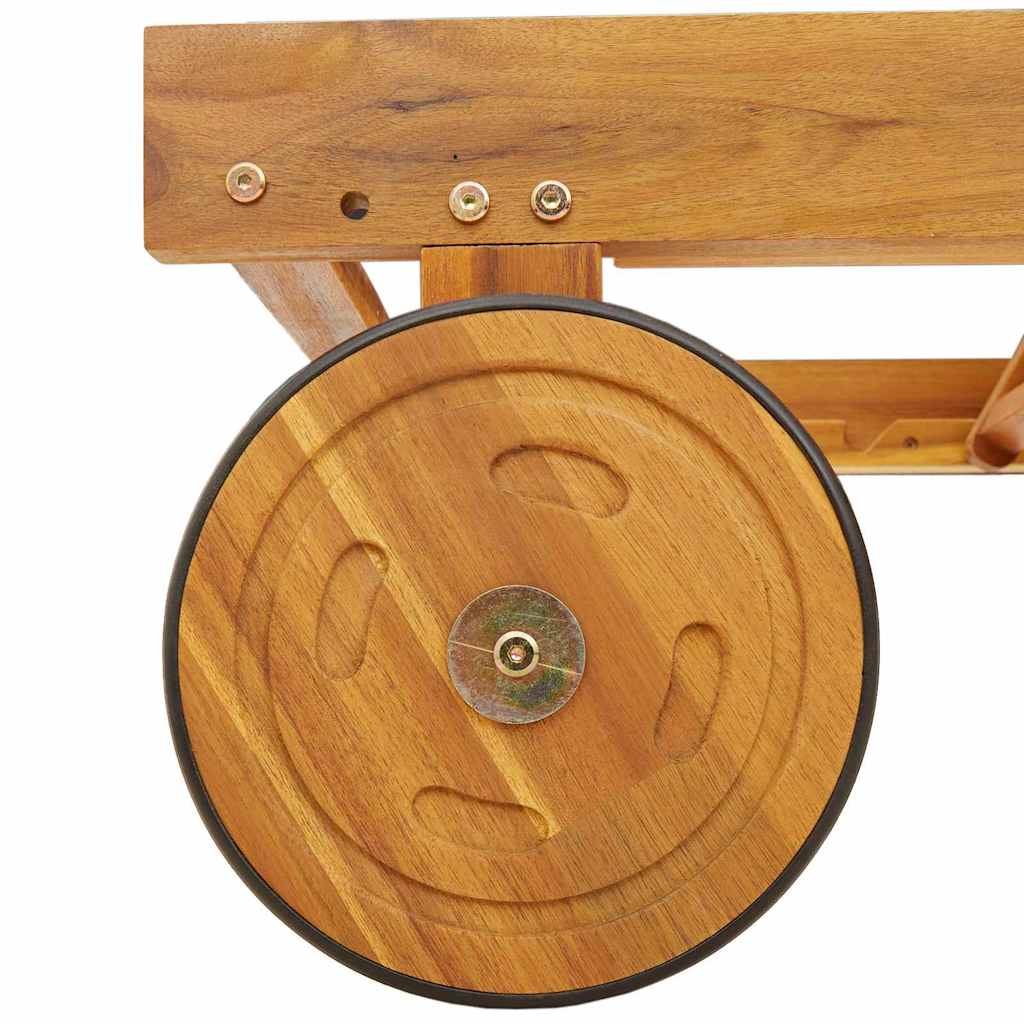 Sun Lounger 2 pcs Solid Acacia Wood Beige