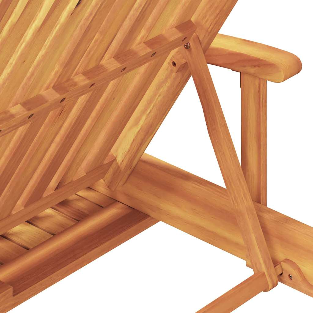 Sun Lounger 2 pcs Solid Acacia Wood Taupe