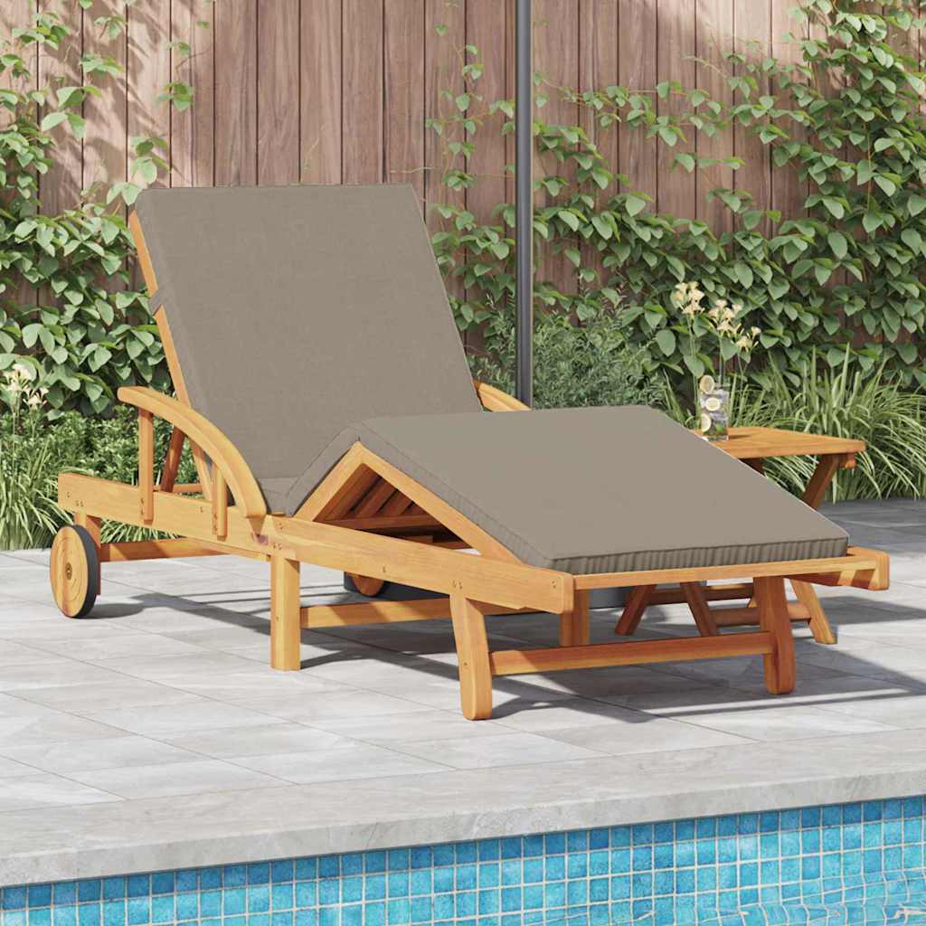 Sun Lounger 2 pcs Solid Acacia Wood Taupe
