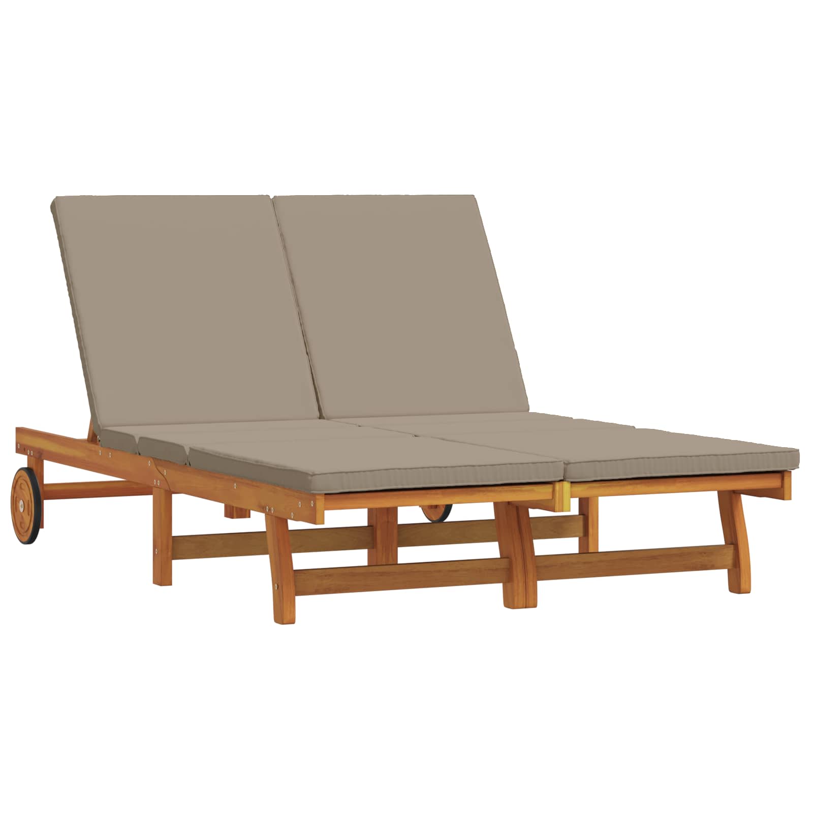 Sun Lounger Solid Acacia Wood Brown