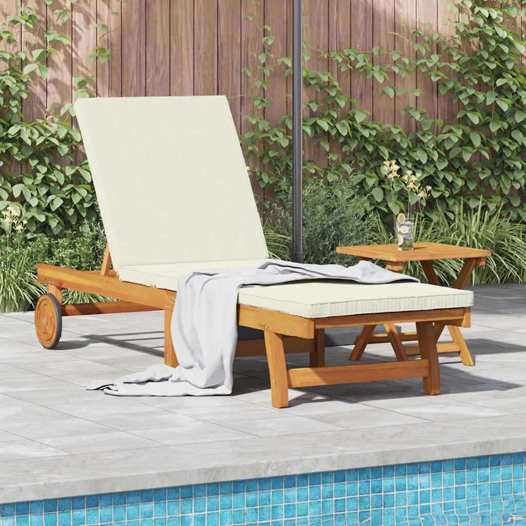 Sun Lounger 2 pcs Solid Acacia Wood Brown