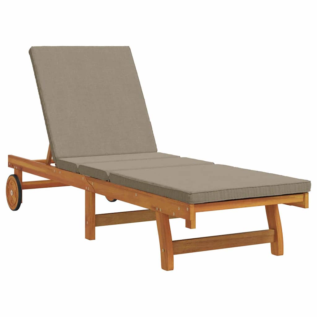 Sun Lounger 2 pcs Solid Acacia Wood Brown