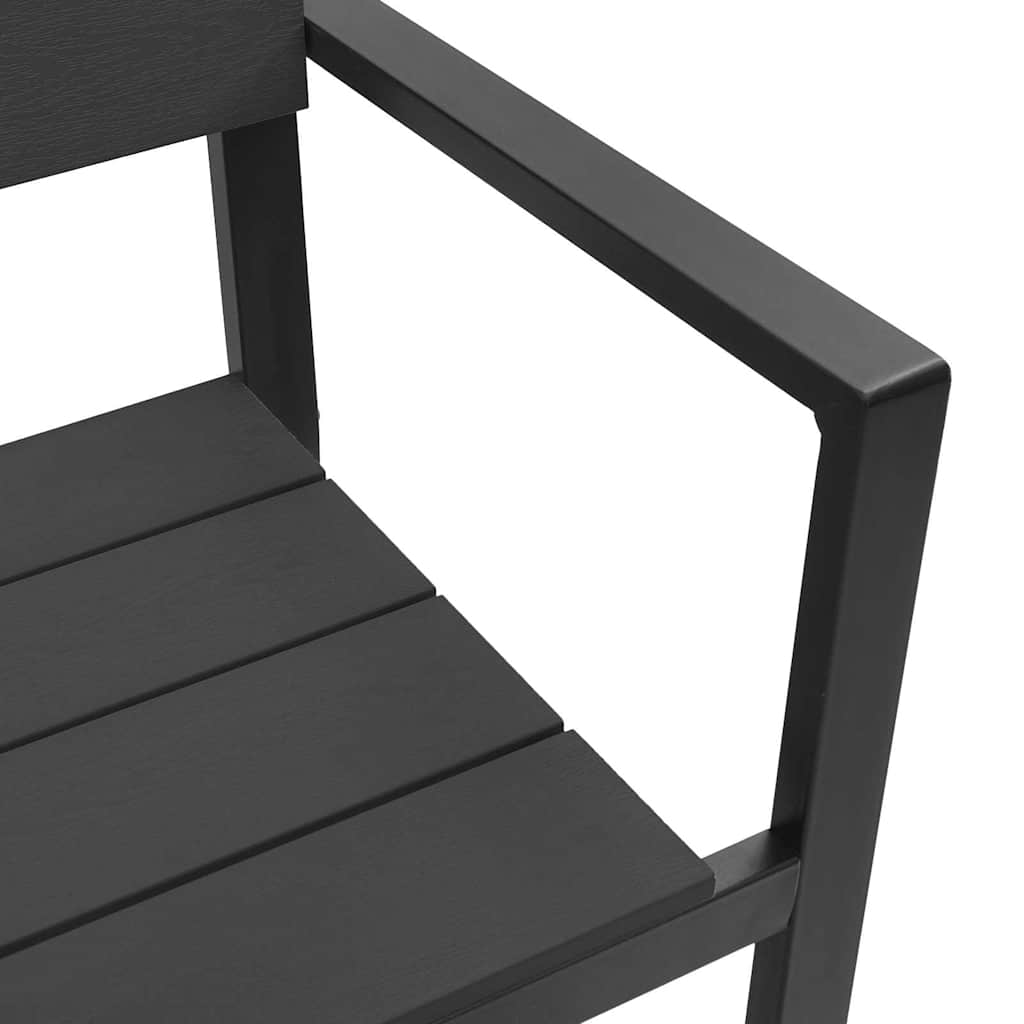 Garden Bench Black 118 x 54 x 77cm Steel