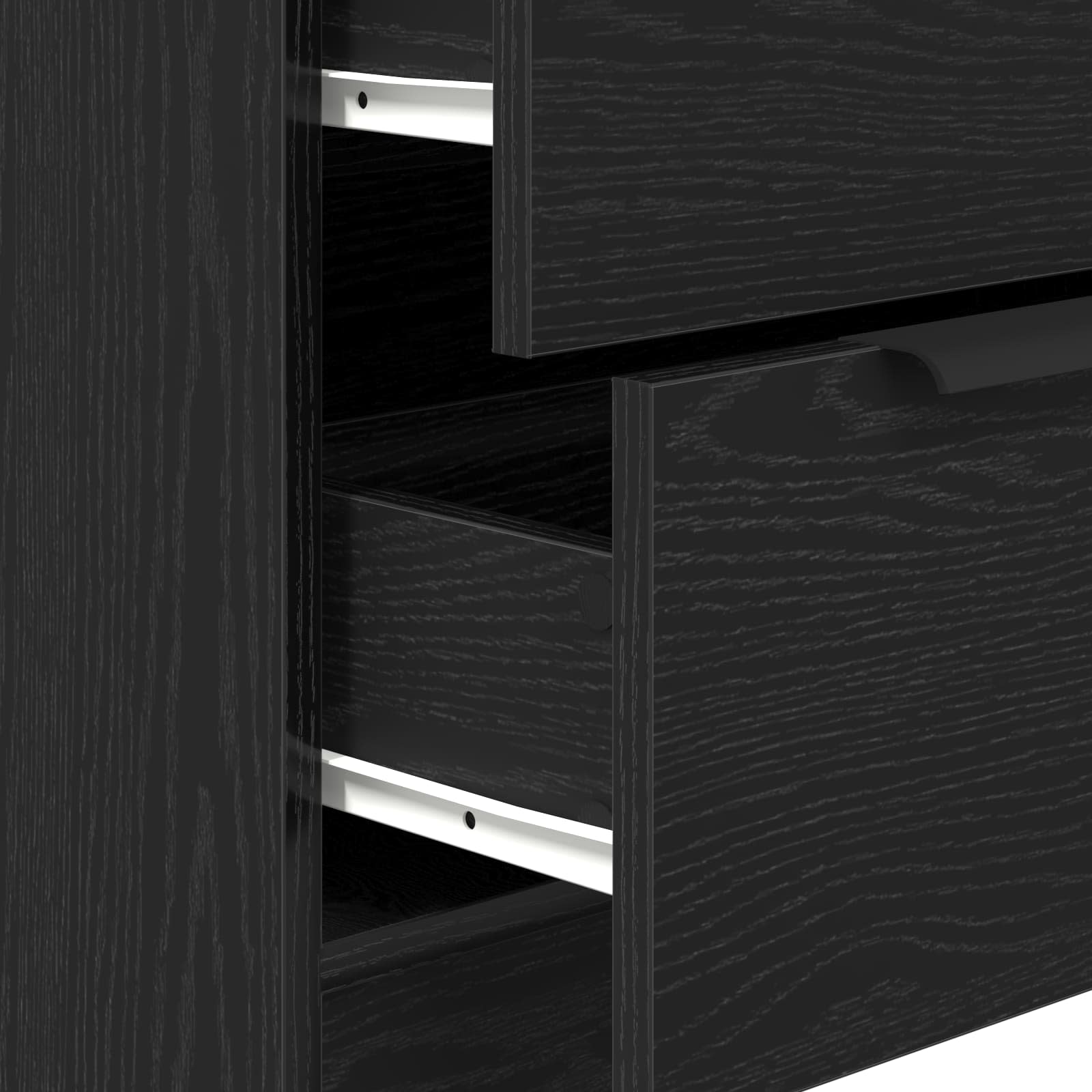 Sideboard 3 pcs Black Oak 180 x 30 x 70 cm Engineered Wood