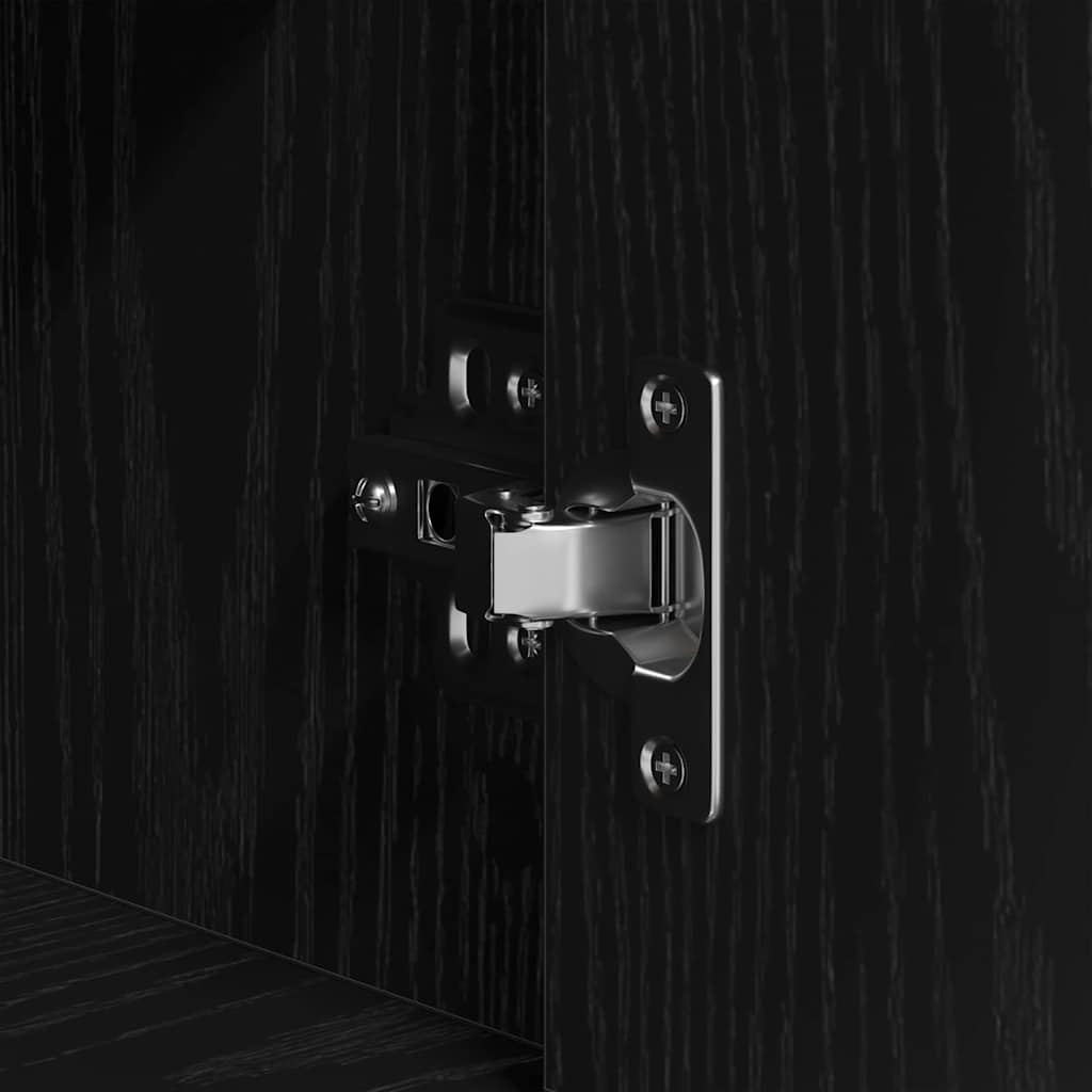 Sideboard Black Oak 240 x 33 x 70 cm Engineered Wood