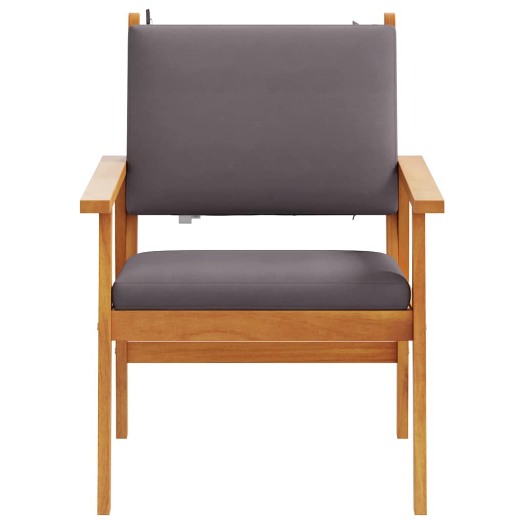 Garden Chair with Cushion 2 pcs Brown Solid Acacia wood