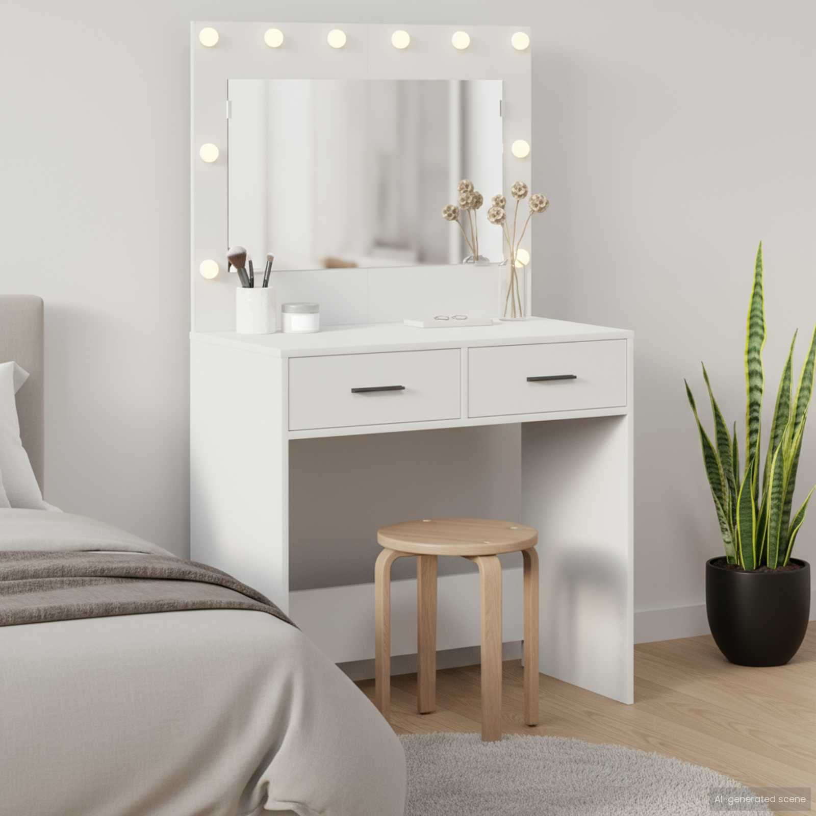 Dressing Table White 78,5 x 41 x 135 cm Engineered Wood