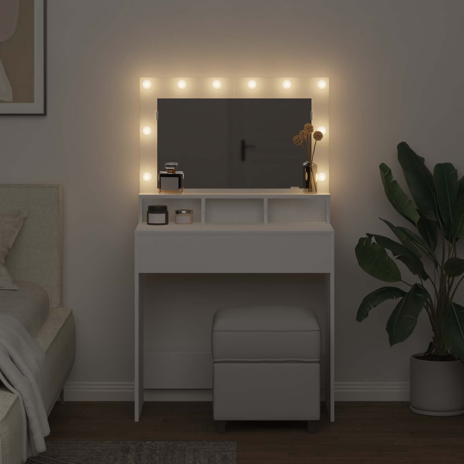 Dressing Table White 78,5 x 41 x 135 cm Engineered Wood