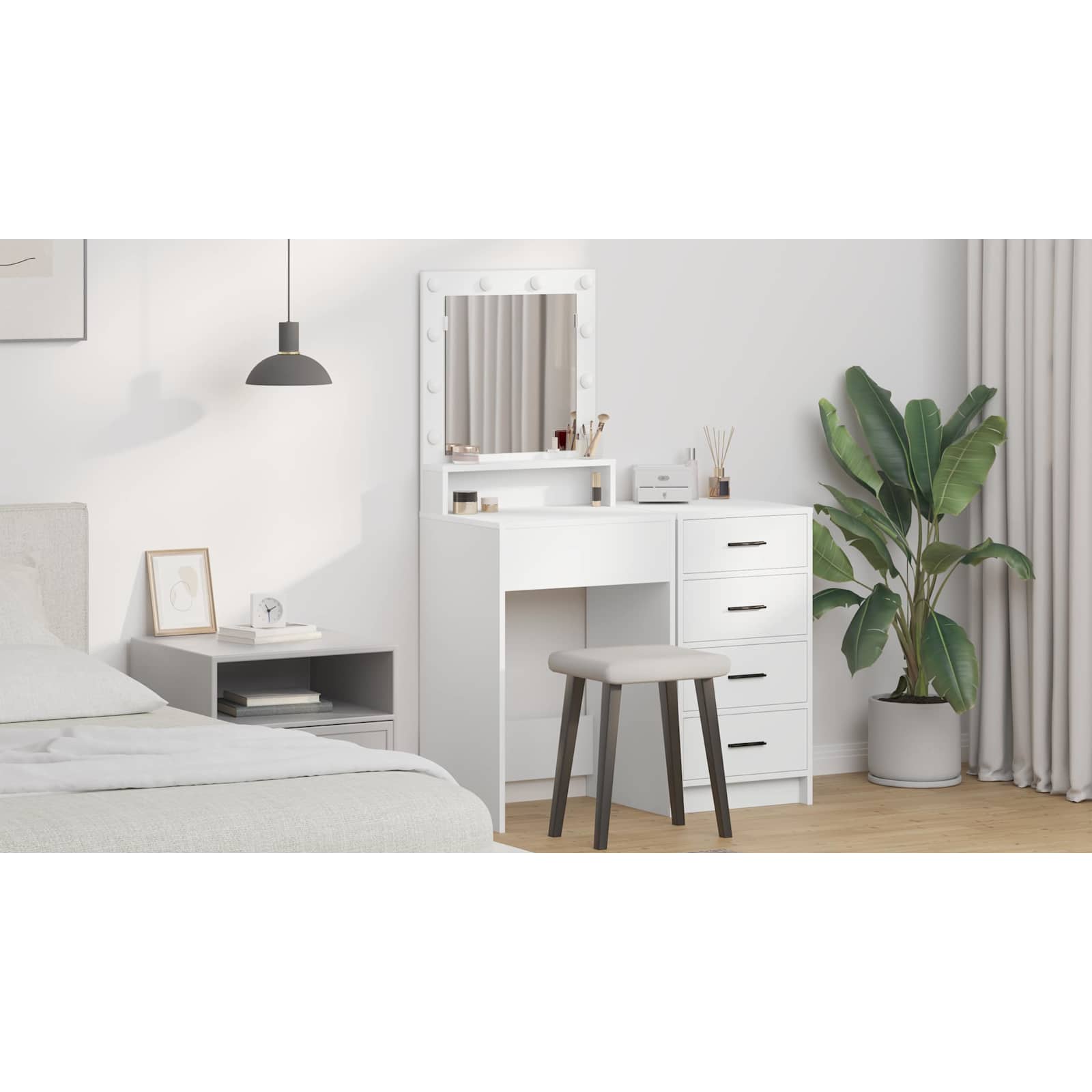Dressing Table White 50 x 41 x 135 cm Engineered Wood