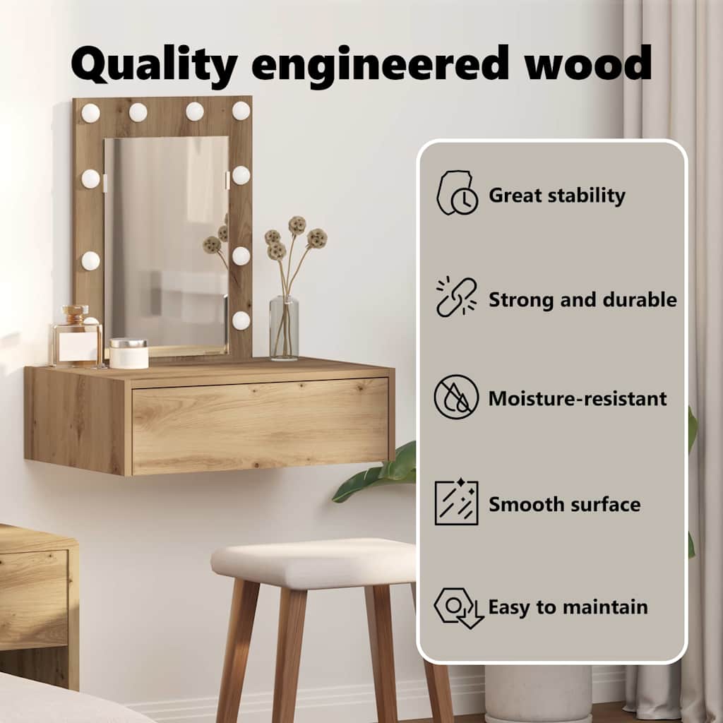 Dressing Table Brown 60 x 40 x 70 cm Engineered Wood