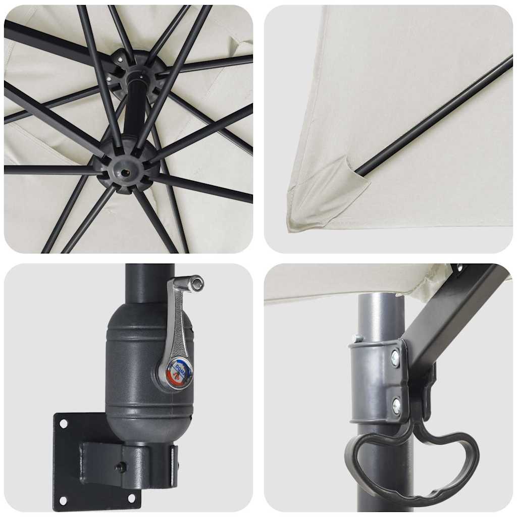Garden Parasol Sand 248,5 x 247,5 x 160 cm Polyester and Steel