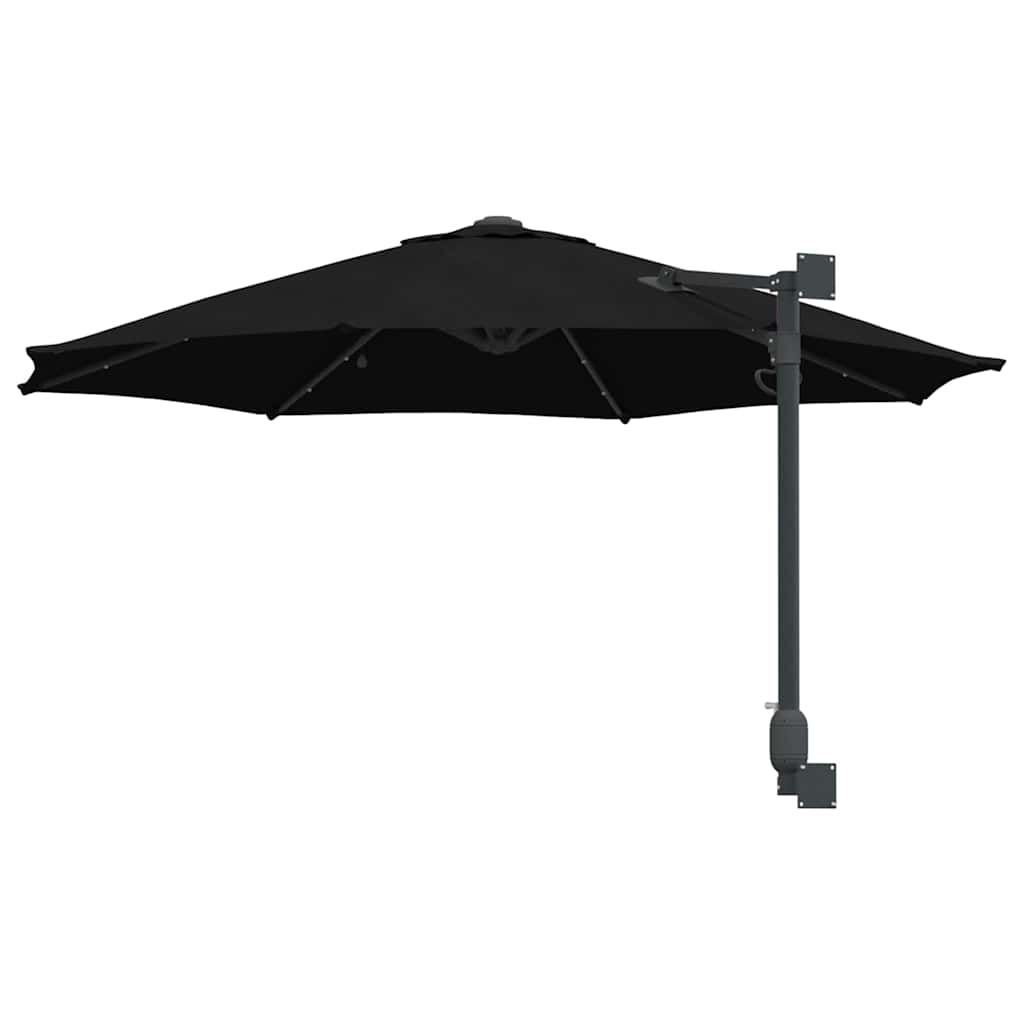 Garden Parasol Black 248 x 248 x 148 cm Polyester and Steel