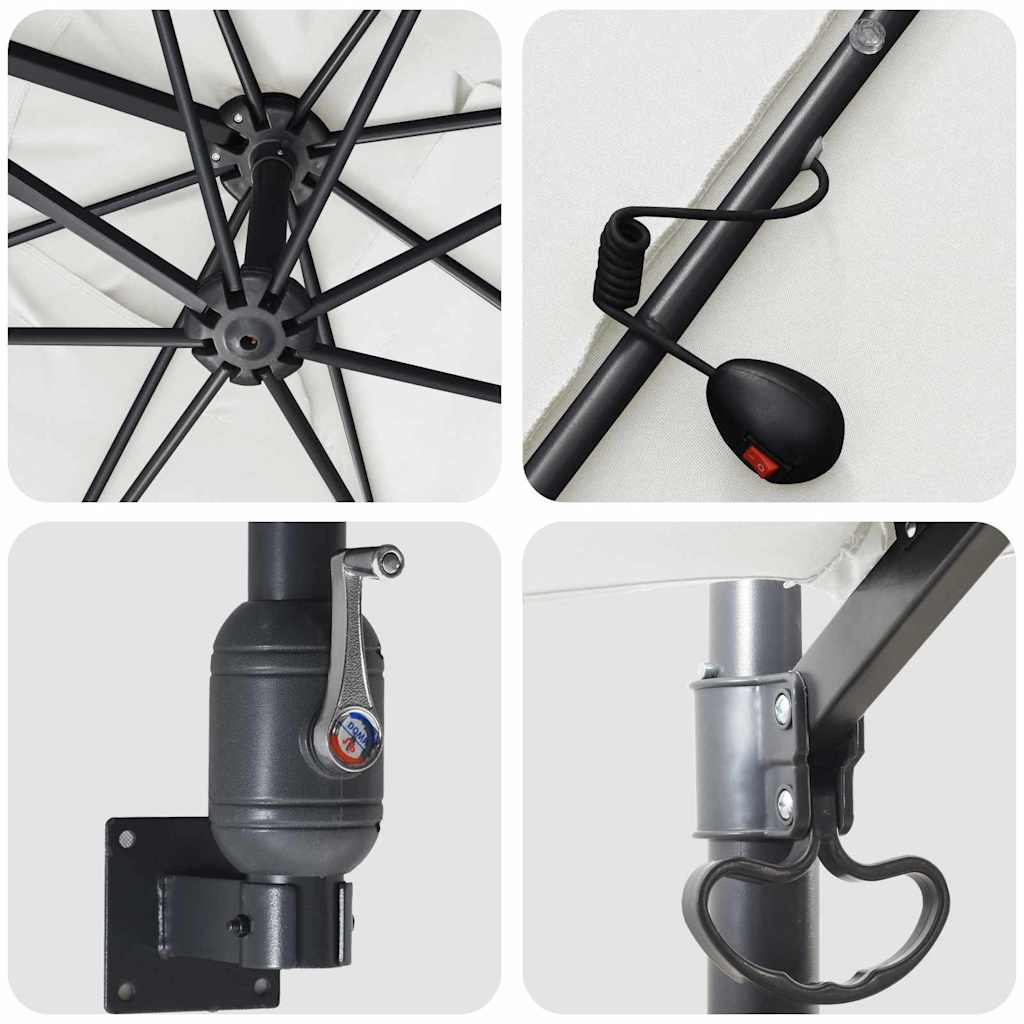 Garden Parasol Sand 248,5 x 247,5 x 160 cm Polyester and Steel