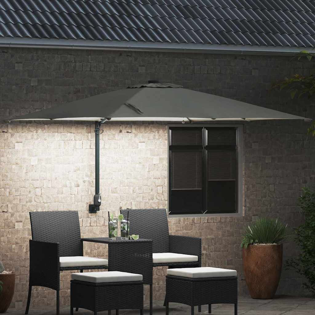 Garden Parasol Sand 248,5 x 247,5 x 160 cm Polyester and Steel