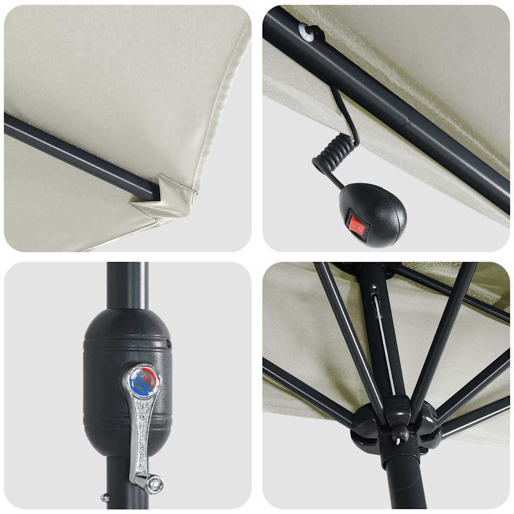 Garden Parasol Sand 294 x 150 x 223 cm Polyester and Steel