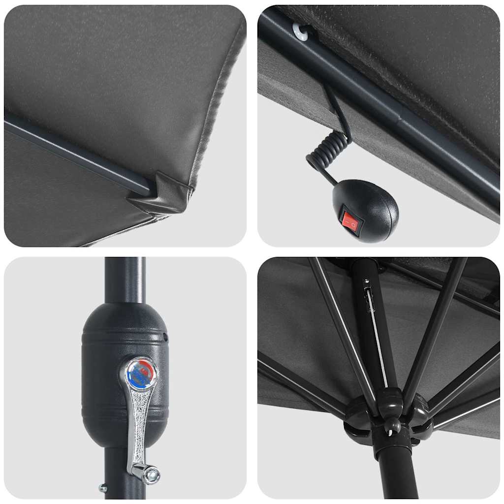 Garden Parasol Anthracite 294 x 150 x 223 cm