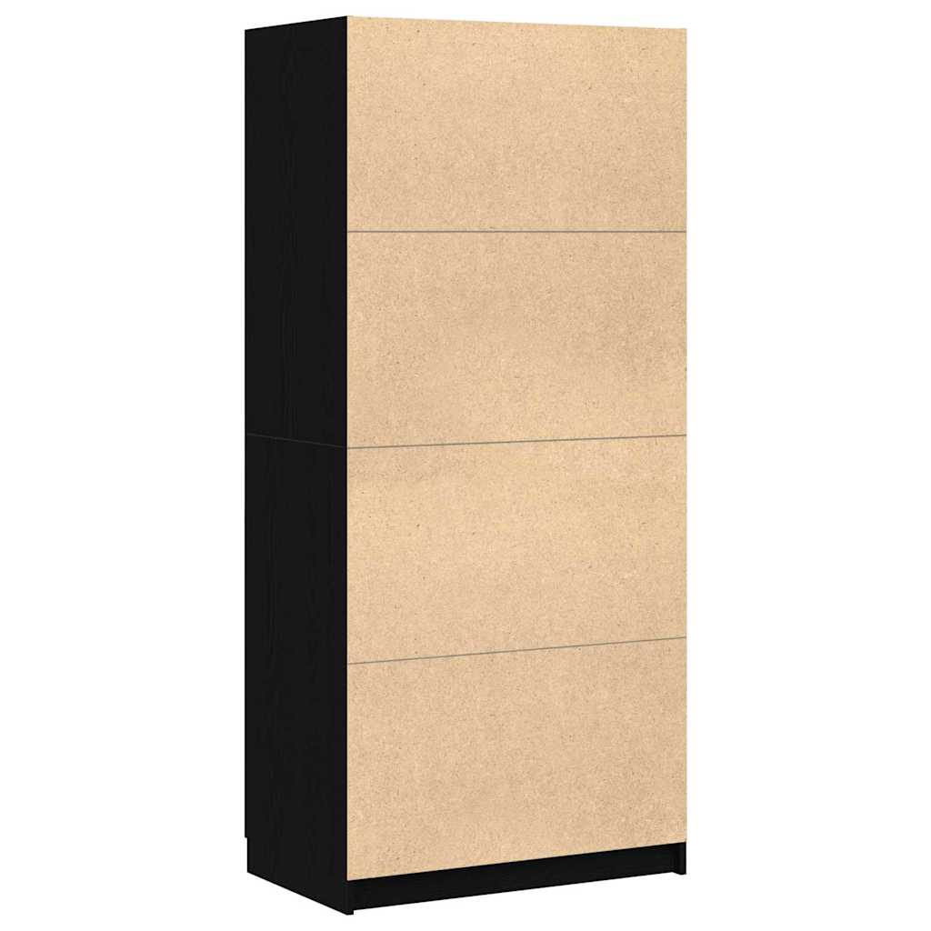 Wardrobe with Storage Black 80 x 51 x 180 cm Engineered wood