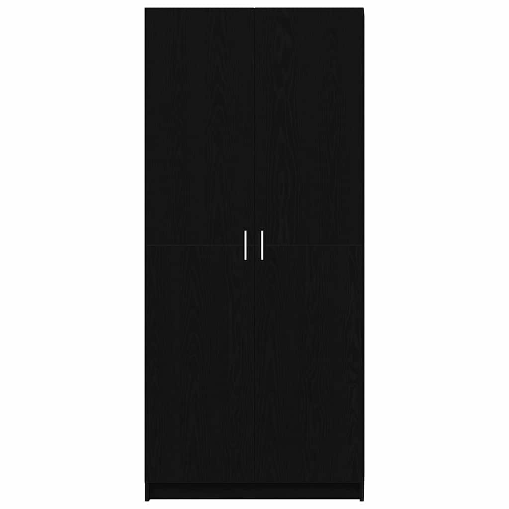 Wardrobe with Storage Black 80 x 51 x 180 cm Engineered wood