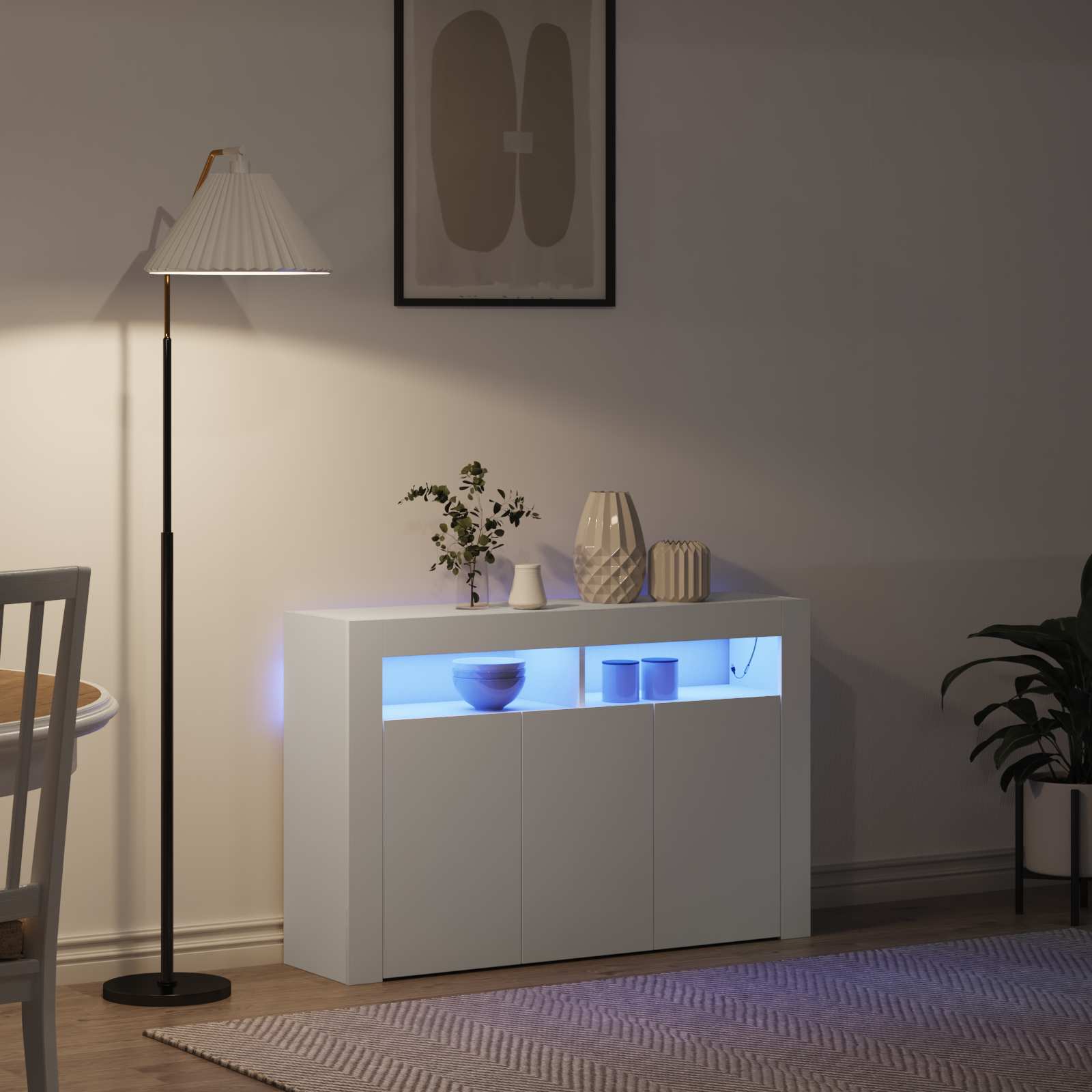 Sideboard White 116 x 30 x 75 cm Engineered Wood