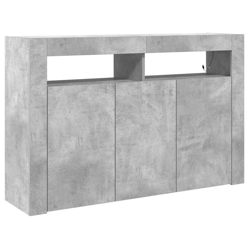Sideboard Concrete grey 116 x 30 x 75 cm Engineered wood