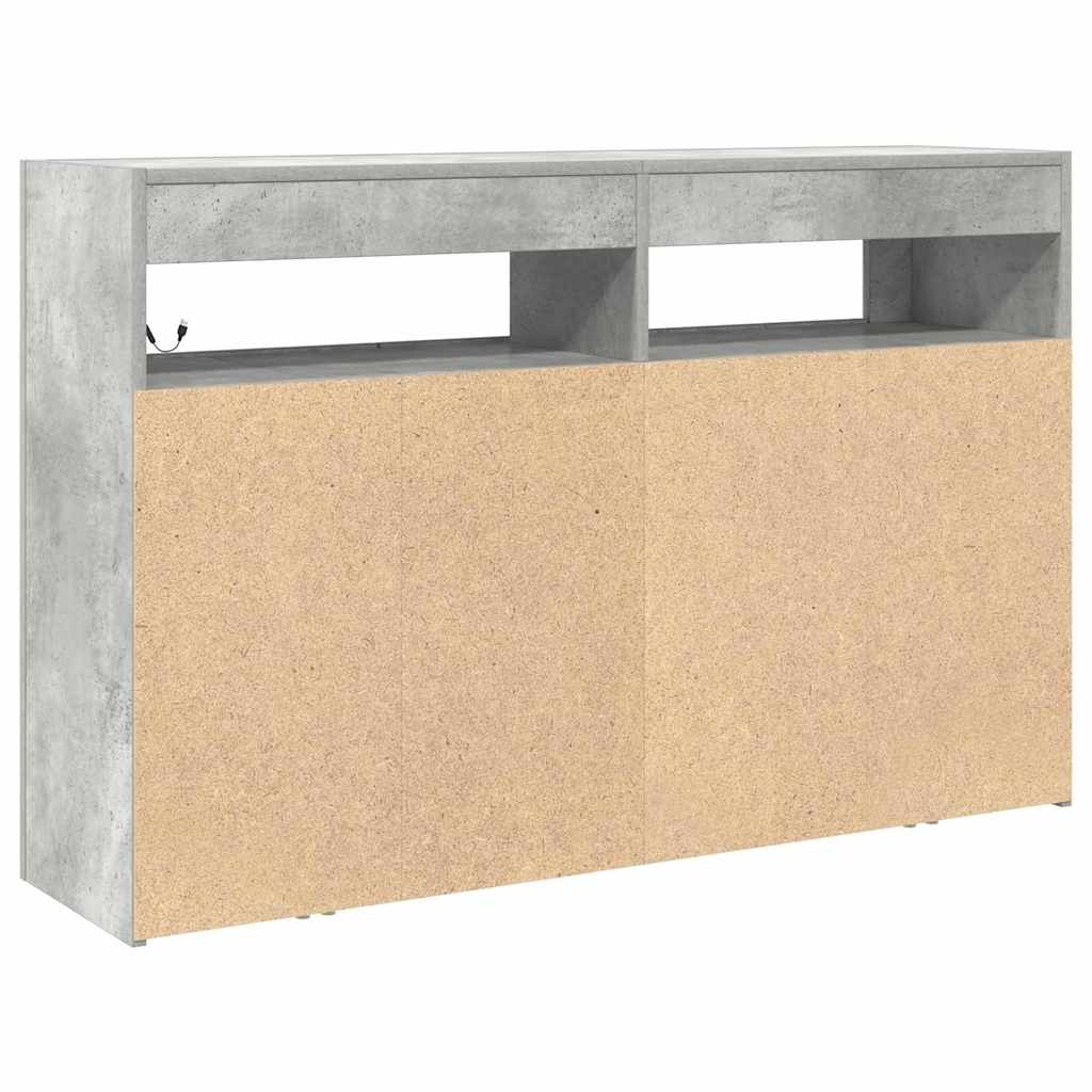 Sideboard Concrete grey 116 x 30 x 75 cm Engineered wood