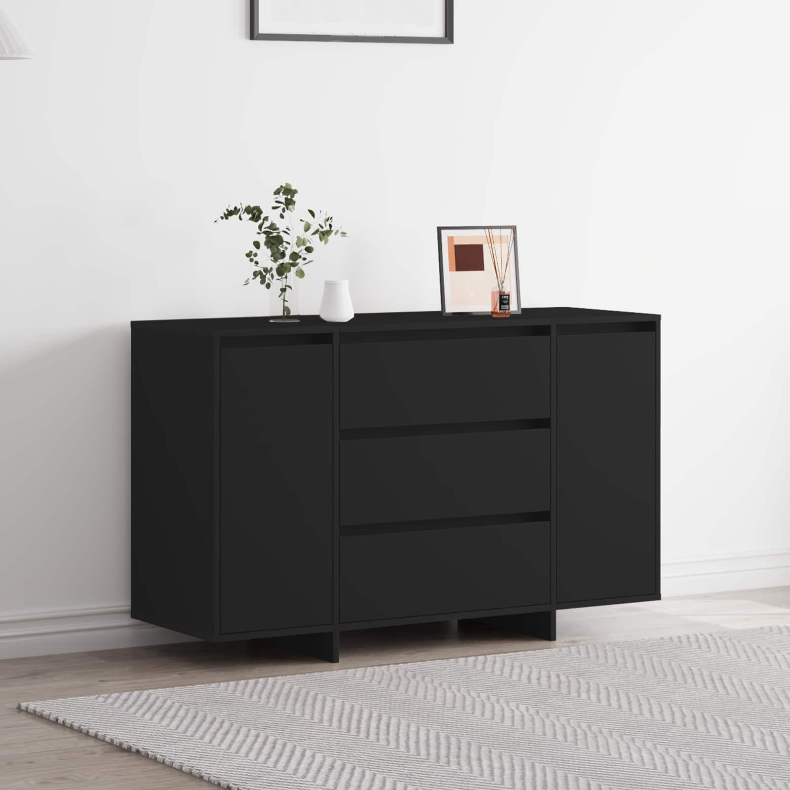 Sideboard Black 120 x 41 x 75 cm Engineered Wood
