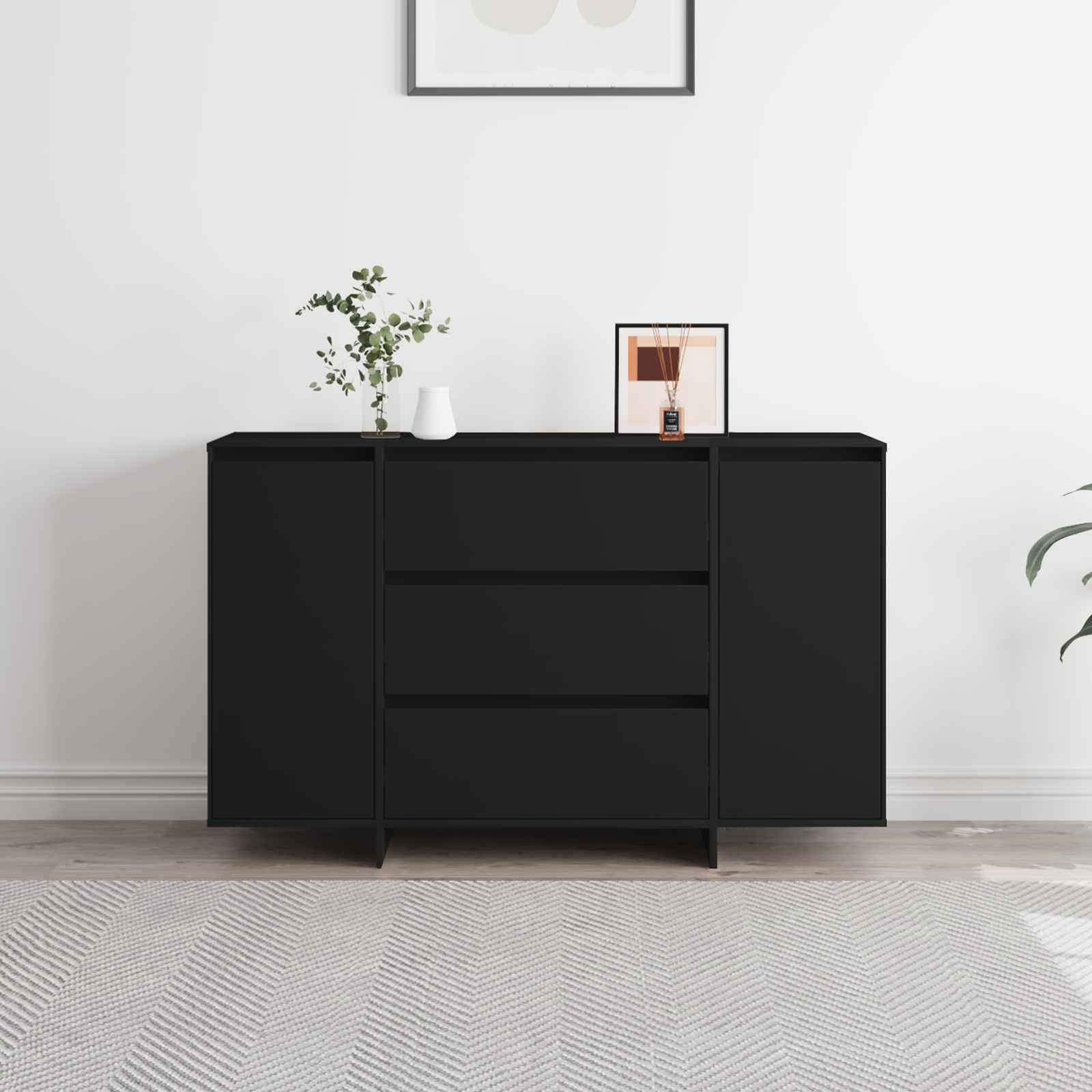 Sideboard Black 120 x 41 x 75 cm Engineered Wood