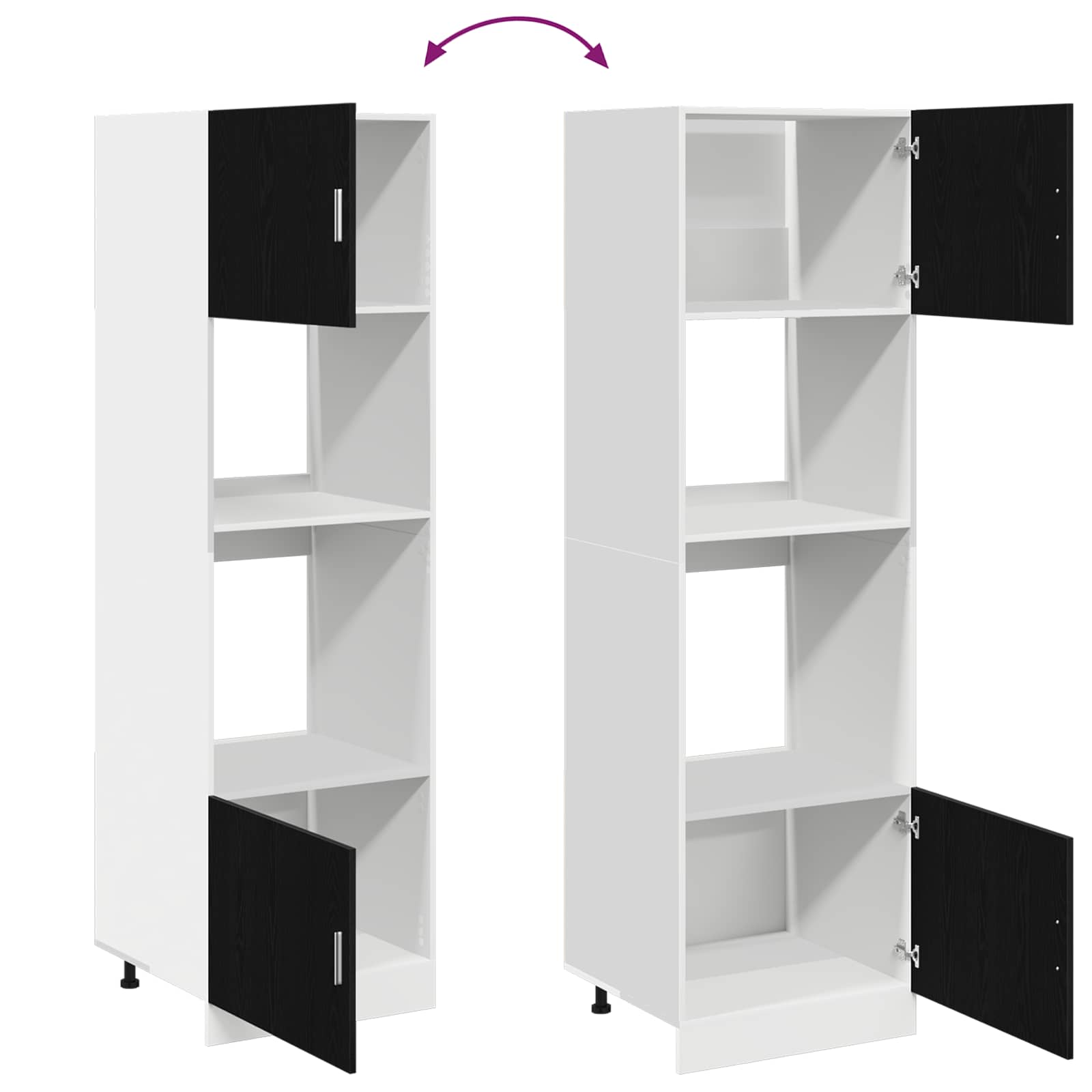 Hanging Cabinet Black Oak 60 x 57 x 207 cm Engineered Wood