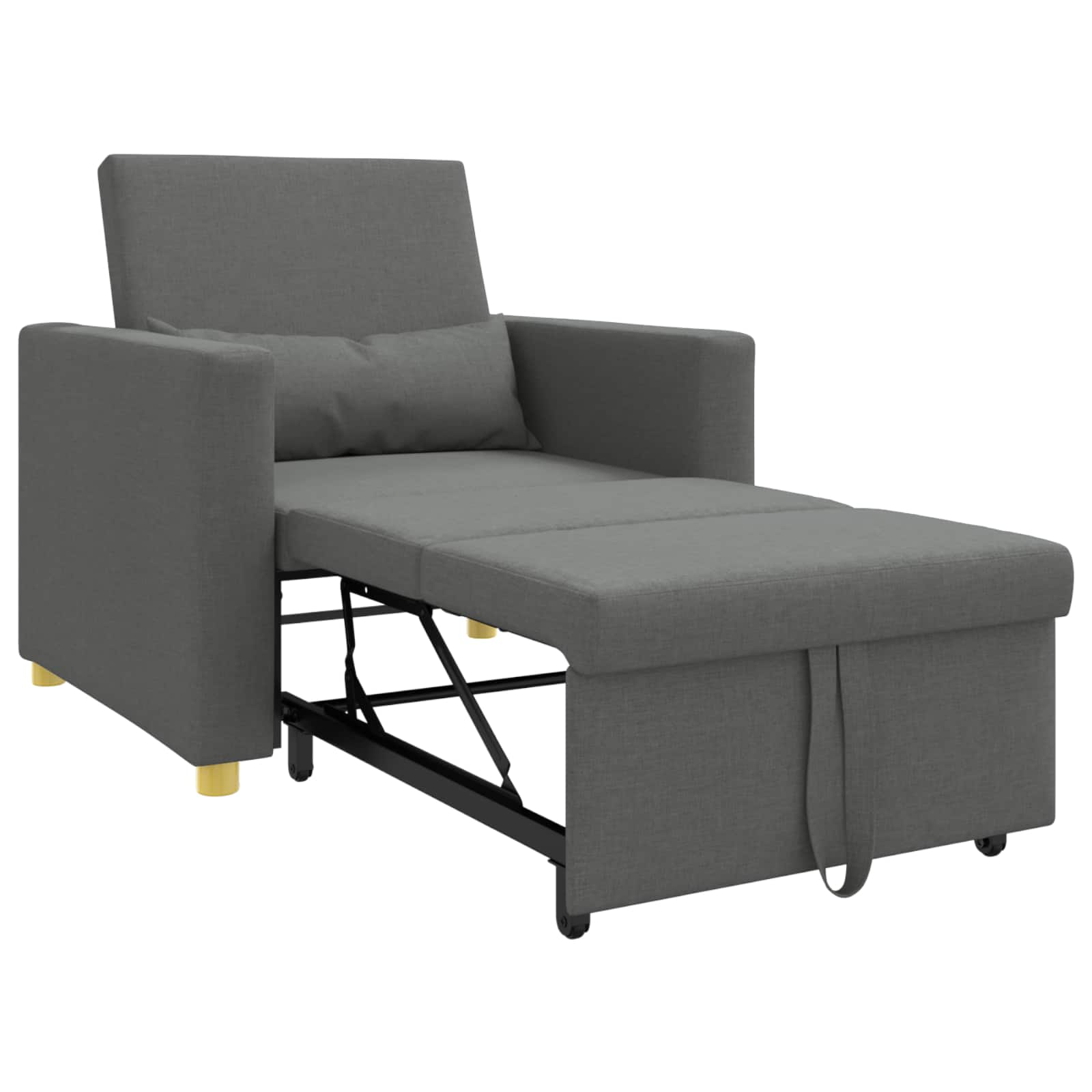 Pull out Sofa Bed Single Dark grey 90 x 165 x 87 cm Fabric
