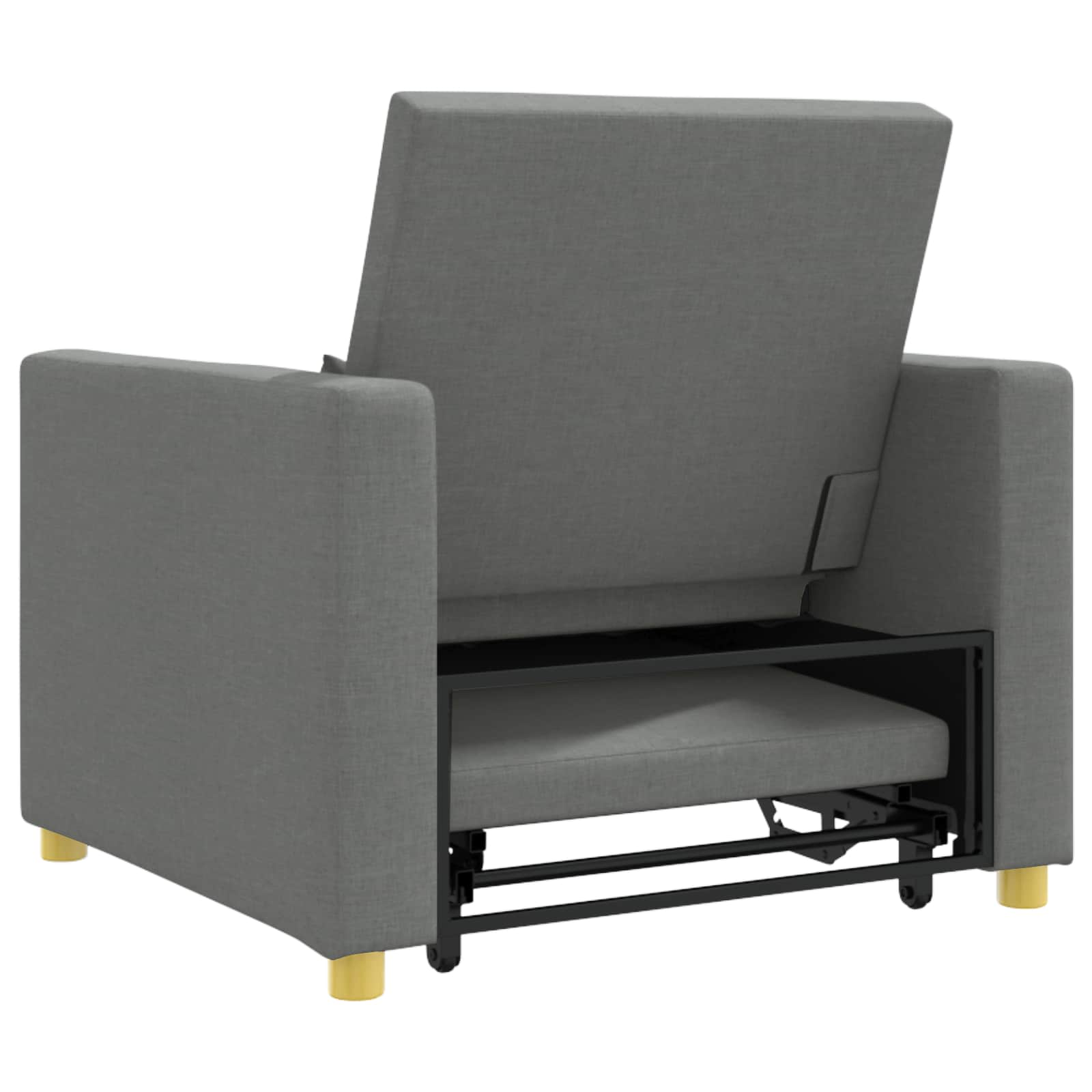 Pull out Sofa Bed Single Dark grey 90 x 165 x 87 cm Fabric