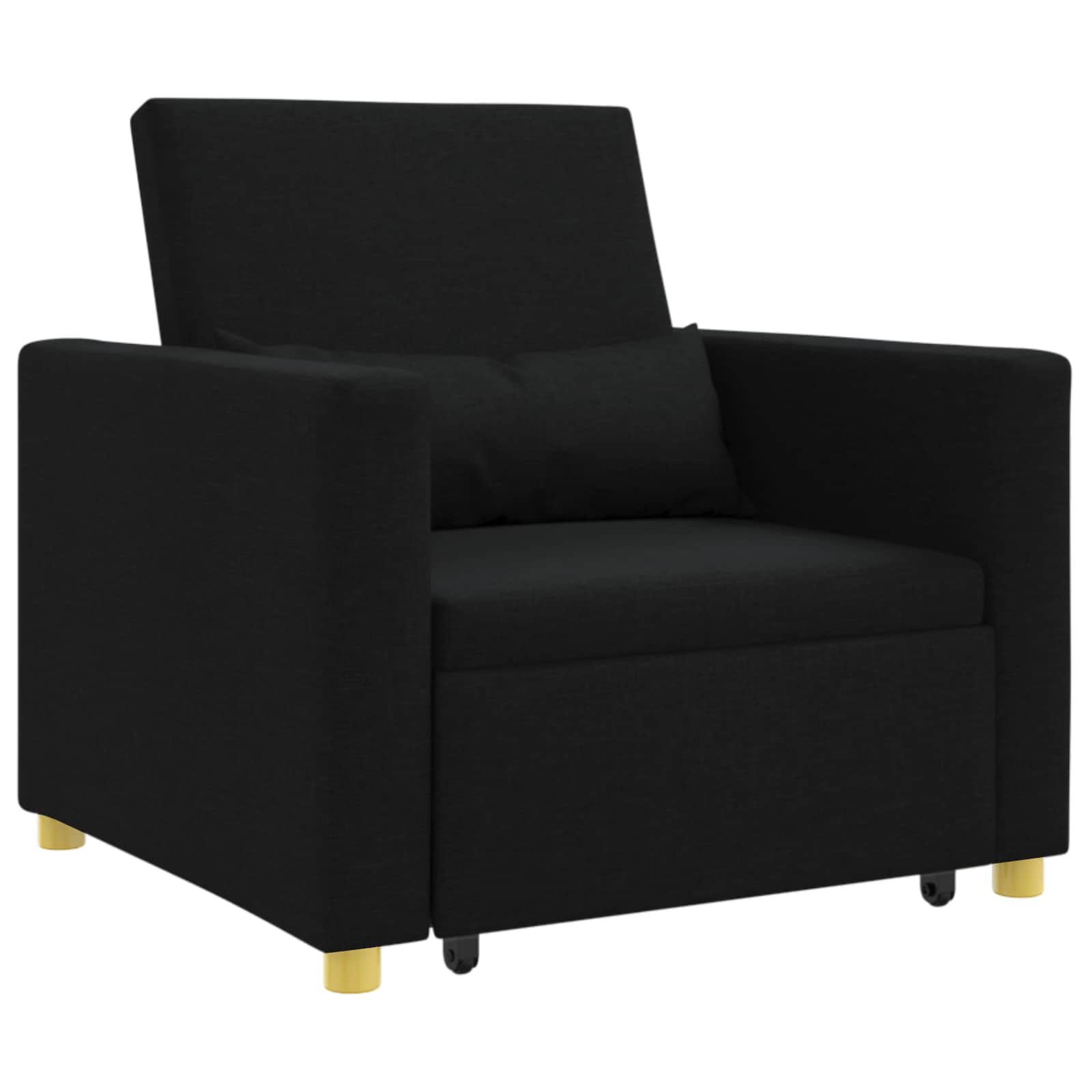 Pull out Sofa Bed Single Black 90 x 165 x 87 cm Fabric