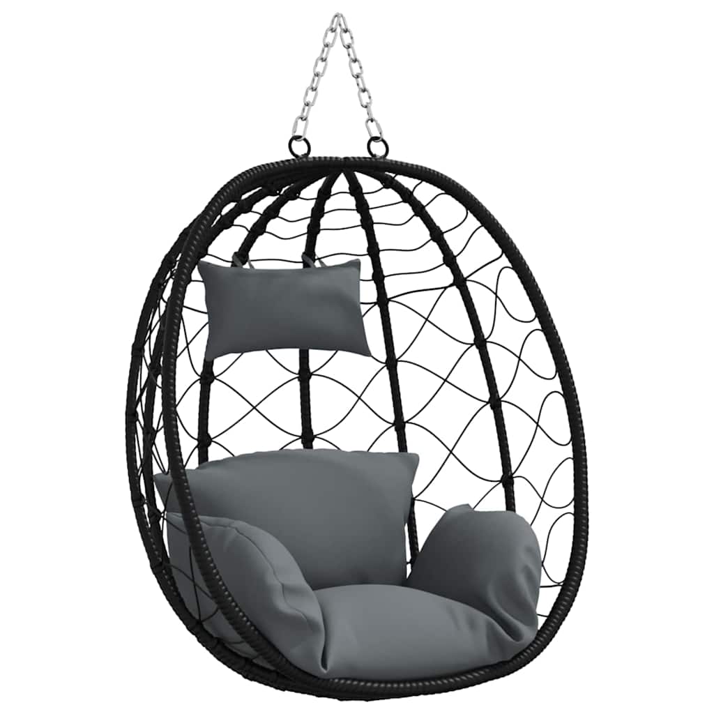 Hanging Egg Chair Anthracite 91.5 x 54.5 x 107 cm Poly Rattan