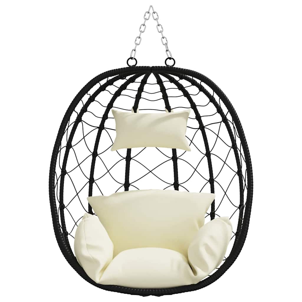 Hanging Egg Chair Cream white 91.5 x 54.5 x 107 cm Poly Rattan