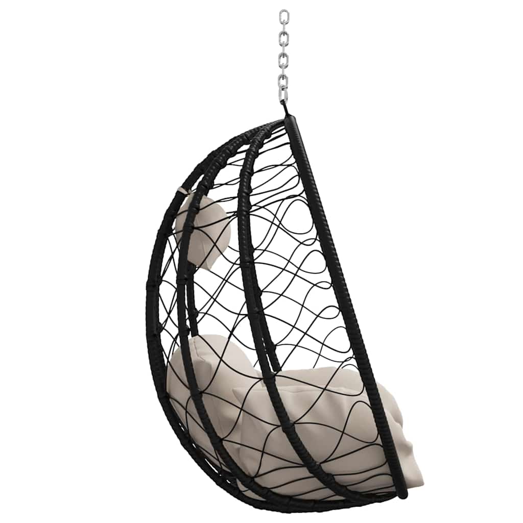 Hanging Egg Chair Manual Taupe 91.5 x 54.5 x 107 cm Poly Rattan