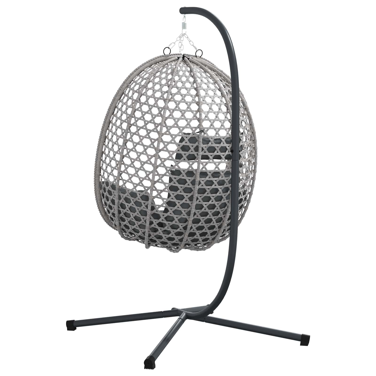 Hanging Egg Chair Manual Anthracite and grey 104 x 100 x 191 cm