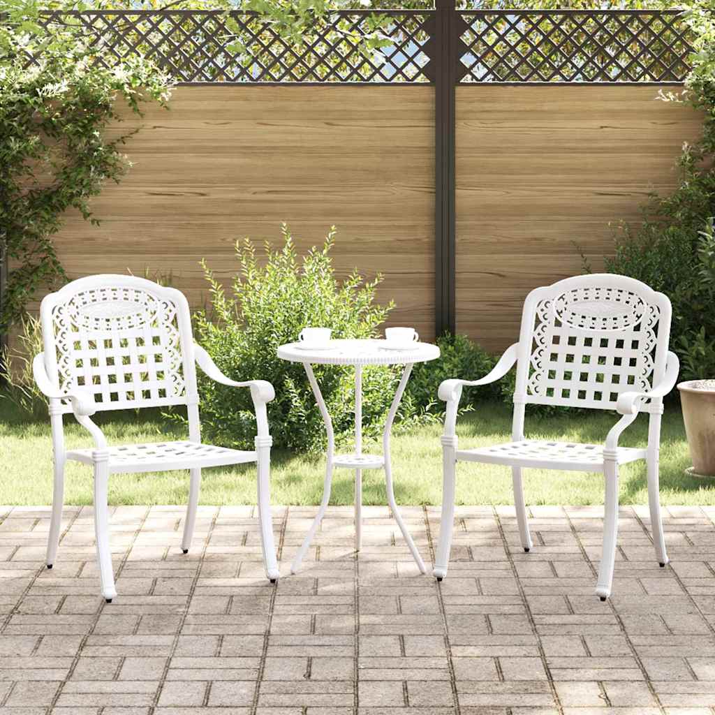 Garden Chair 2 pcs White 55 x 56,5 x 91cm Aluminium