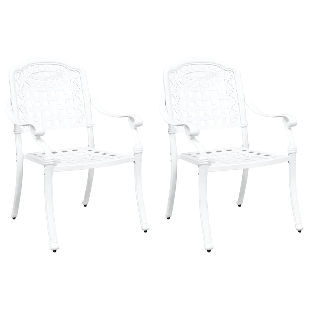 Garden Chair 2 pcs White 55 x 56,5 x 91cm Aluminium