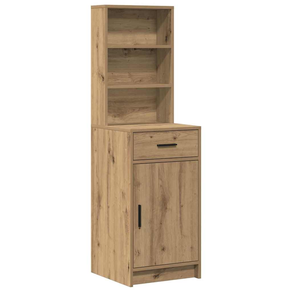 Dressing Table Set with LED 3 pcs Artisan Oak Engineered Wood