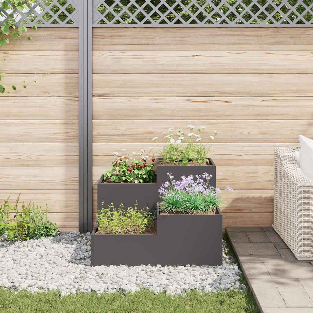 Garden Planter Black 80 x 80 x 60 cm Steel