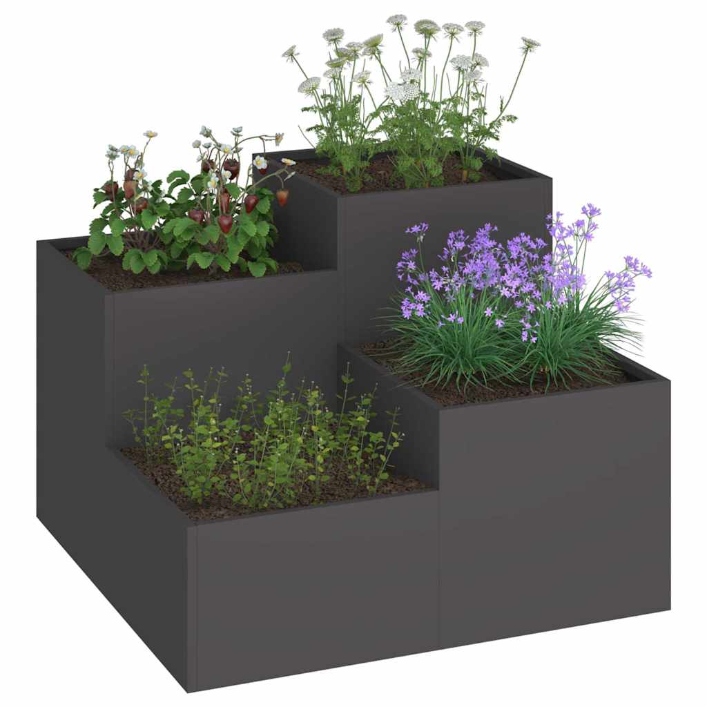Garden Planter Black 80 x 80 x 60 cm Steel