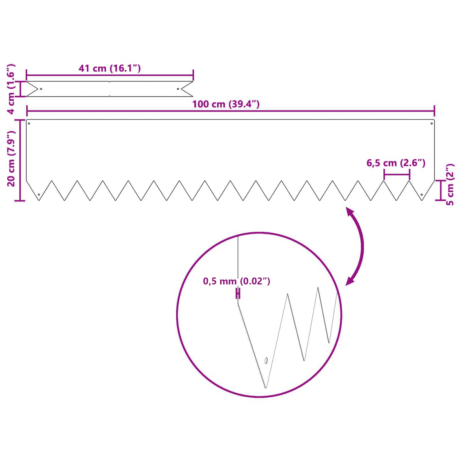 Lawn Edging 30 pcs Anthracite 100 x 0.05 x 20 cm