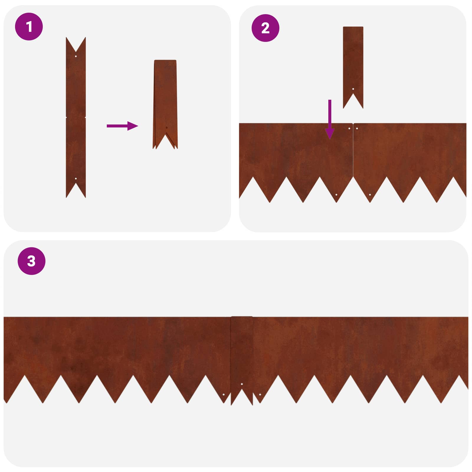 Lawn Edging 30 pcs Brown 100 x 0.05 x 20 cm Weathering Steel