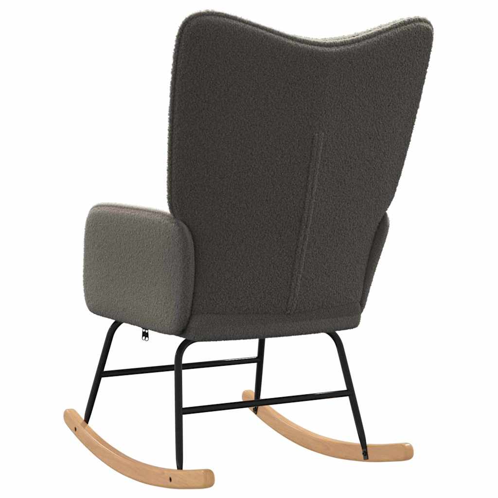 Rocking Chair Dark Grey Sherpa Fabric