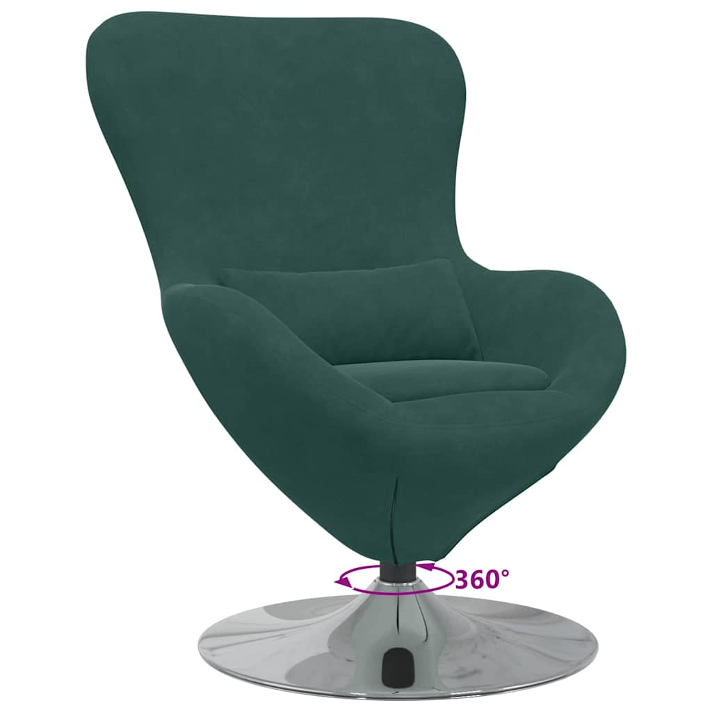 Egg Chair Dark Green Velvet